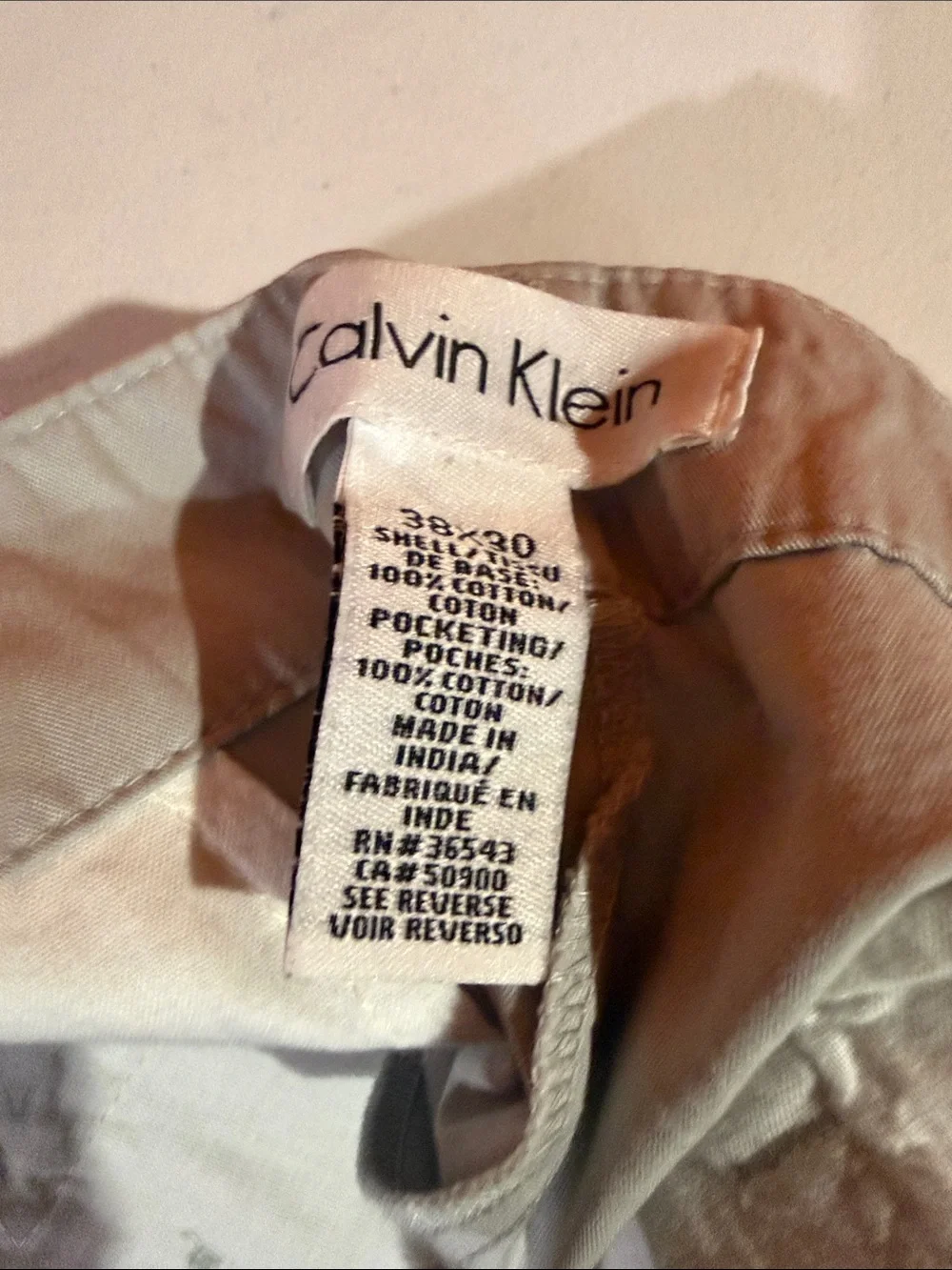Calvin Klein Men's Light Khaki Chinos